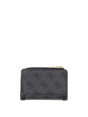 GUESS 1 USCITA Portafoglio Guess Lindsey Slg Zip Arnd Card Case - Coal