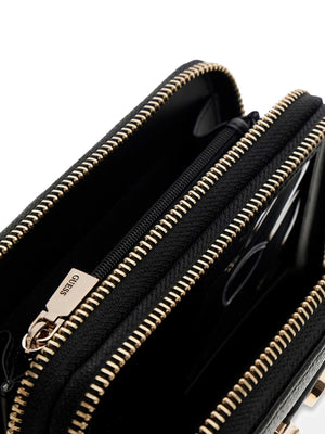 GUESS 1 USCITA Portafoglio Guess Lindsey Slg Med Double Zip - Coal
