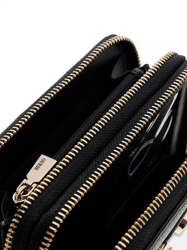 GUESS 1 USCITA Portafoglio Guess Lindsey Slg Med Double Zip - Coal