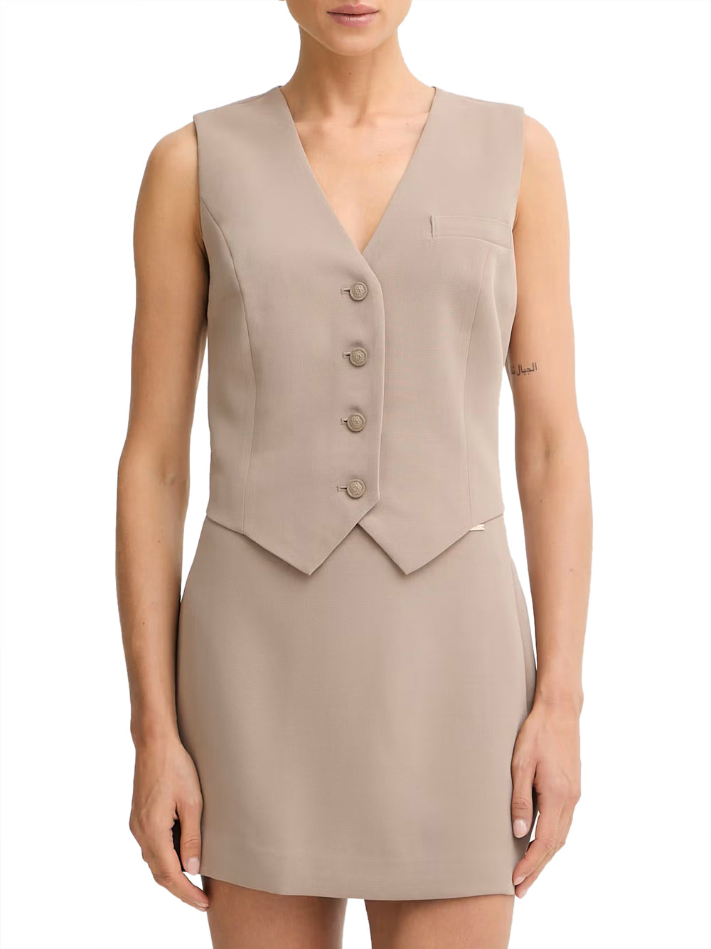 GUESS 1 USCITA Gilet Guess Sl Theoline Perfect Vest - Taupe