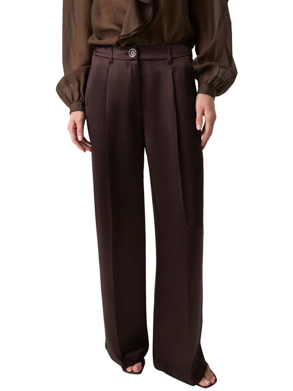 GUESS 1 USCITA Pantalone Palazzo Guess Flora Marrone Scuro