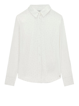GUESS 1 USCITA Camicia Guess Borchiata Lucia Relaxed Hotfix Bianco