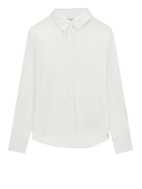 GUESS 1 USCITA Camicia Guess Borchiata Lucia Relaxed Hotfix Bianco