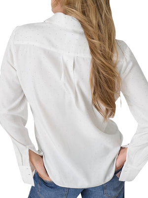 GUESS 1 USCITA Camicia Guess Borchiata Lucia Relaxed Hotfix Bianco