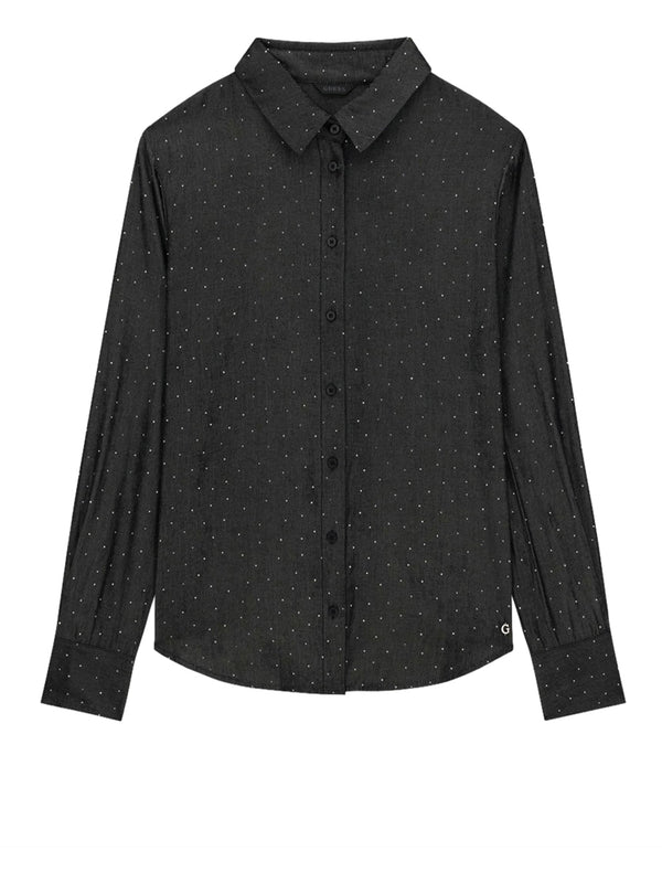 GUESS 1 USCITA Camicia Guess Borchiata Lucia Relaxed Hotfix Nero
