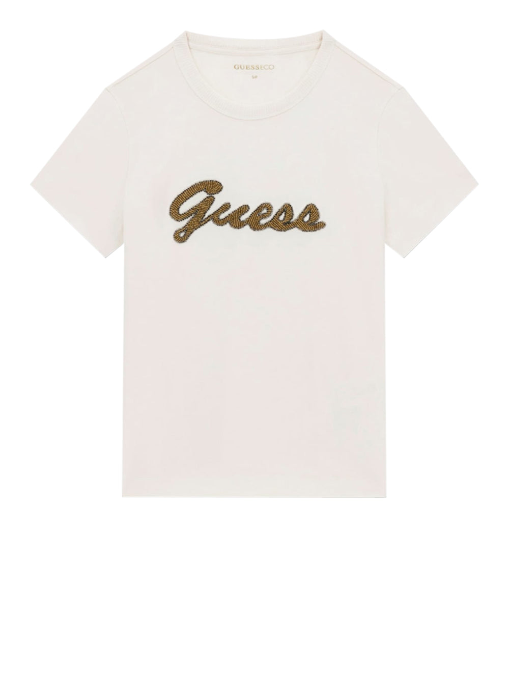 GUESS 1 USCITA T-Shirt Guess Beads Script - Cream
