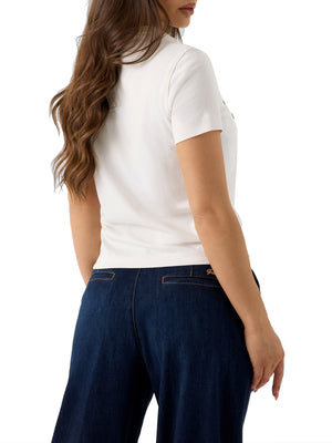 GUESS 1 USCITA T-Shirt Guess Beads Script - Cream