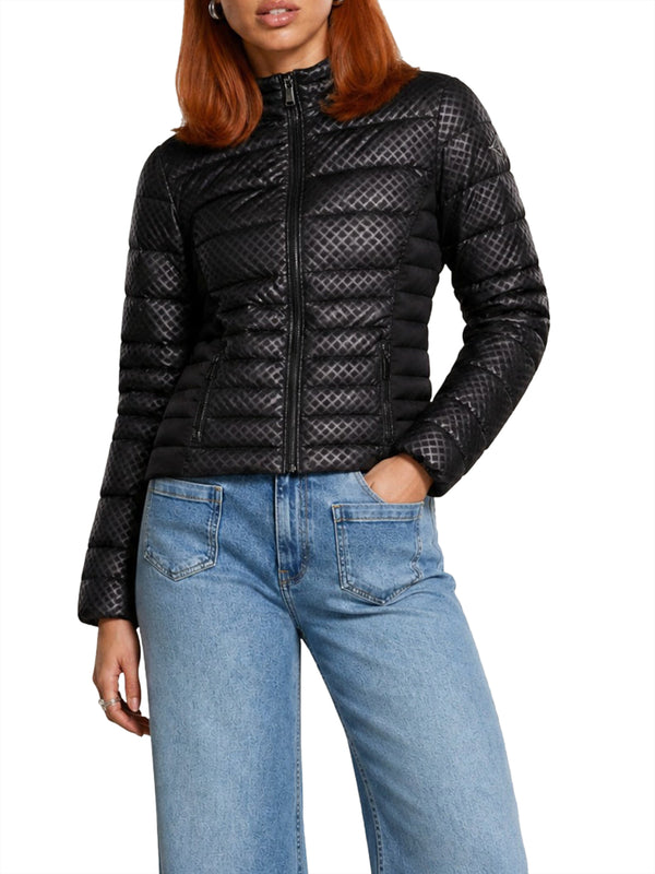 GUESS 1 USCITA Giubbotto Guess New Vona Block Embossed - Nero