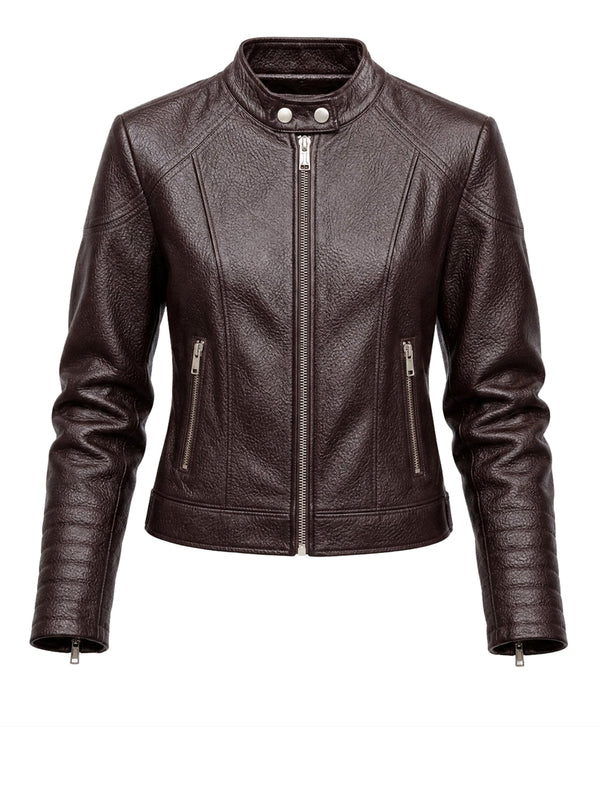 GUESS 1 USCITA Giubbino In Pelle Guess Marlene Caribou Moto - Marrone