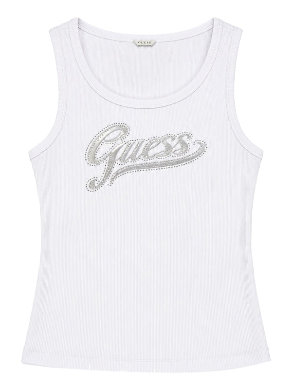 GUESS 1 USCITA Canotta Guess Malika Logo - Bianco