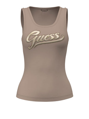 GUESS 1 USCITA Canotta Guess Malika Logo - Taupe
