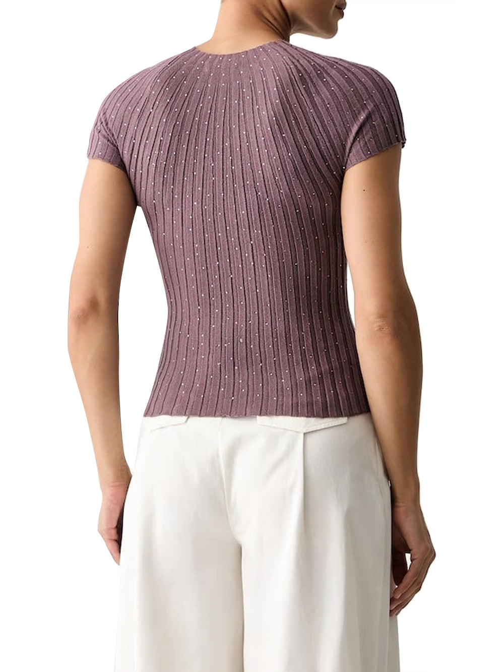 GUESS 1 USCITA T-Shiert Guess Ss Sheer Yoke Cn Perilla Ribbe - Viola