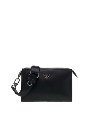 GUESS 2 USCITA Borsa A Tracolla Milano Crossbody Top Zip - Nero