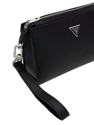 GUESS 2 USCITA Borsa A Tracolla Milano Crossbody Top Zip - Nero