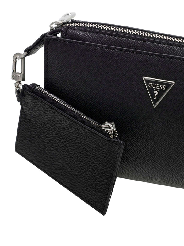 GUESS 2 USCITA Borsa A Tracolla Milano Crossbody Top Zip - Nero