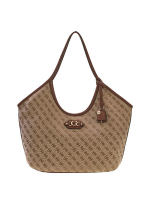 GUESS 2 USCITA Borsa Tote Con Logo Samantha Guess - Beige