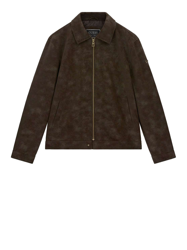 Guess Giacca Guess Leather Monogram Marrone