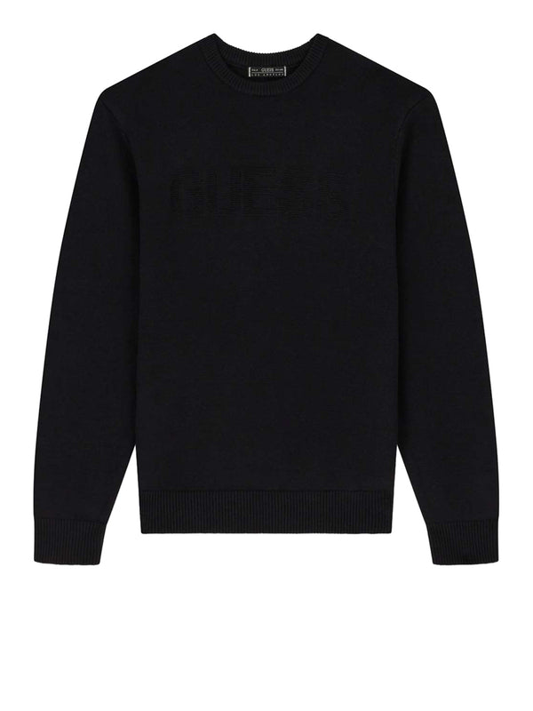 GUESS 2 USCITA Felpa Guess Noburo Cn Logo Reverse Ls - Nero