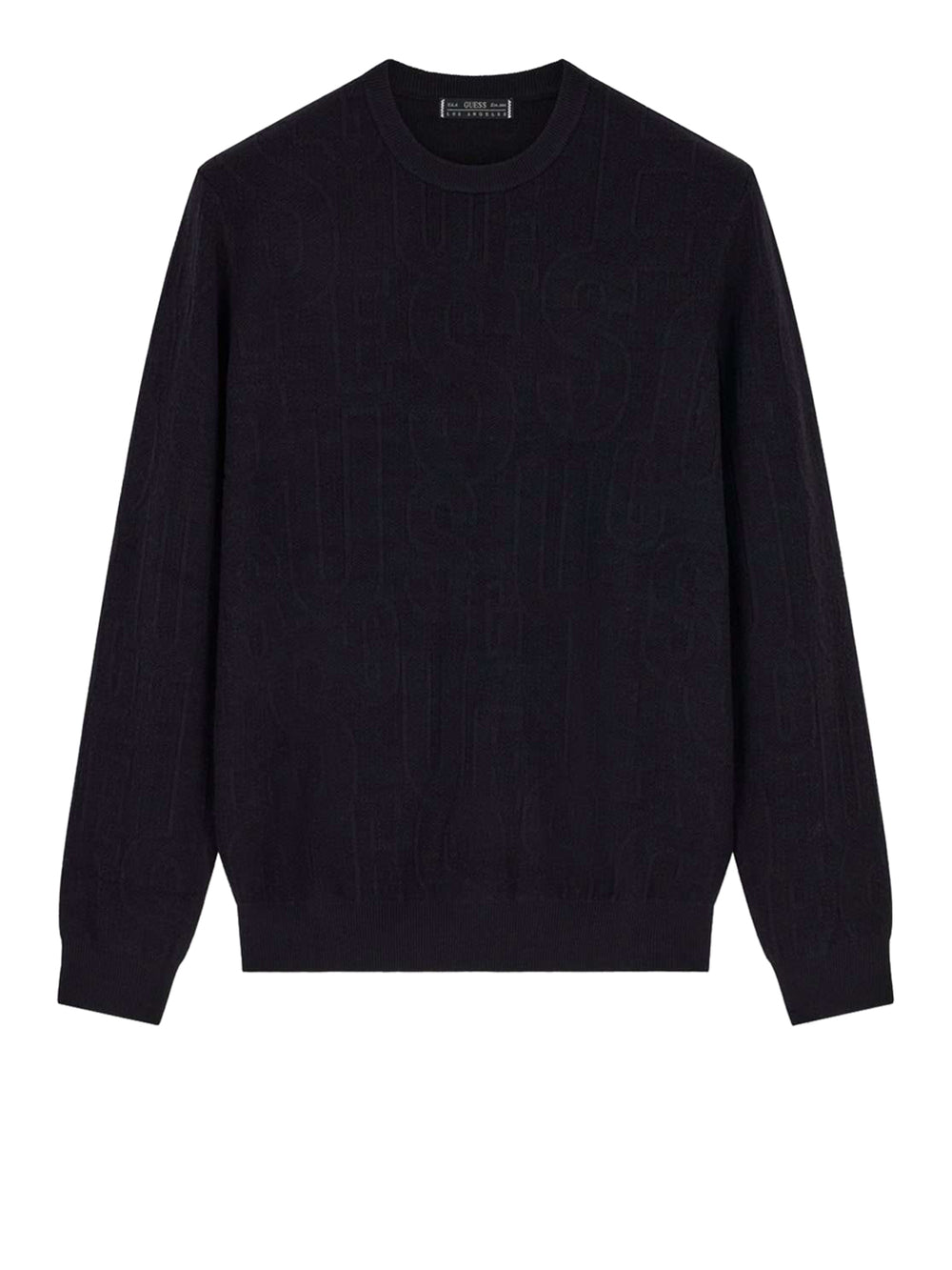 GUESS 2 USCITA Maglia Guess Nestor Cn Allover Logo Swtr- Nero