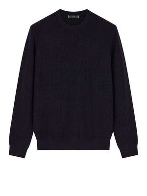 GUESS 2 USCITA Maglia Guess Nestor Cn Allover Logo Swtr- Nero