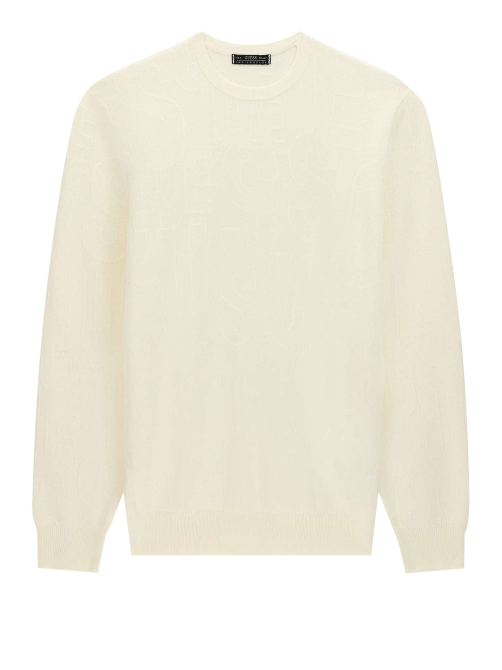 GUESS 2 USCITA Maglia Guess Nestor Cn Allover Logo Swtr- Avorio