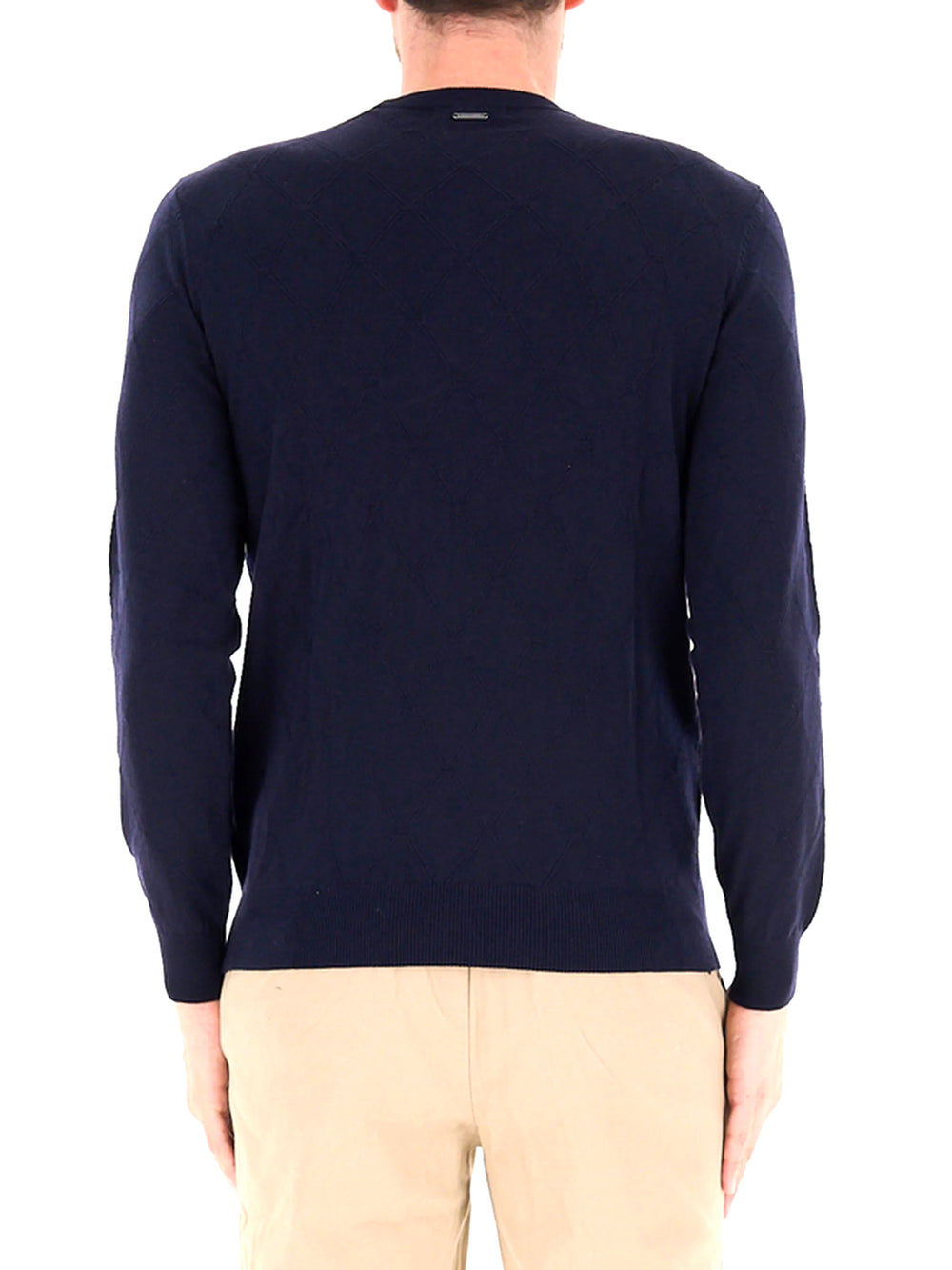 Guess Felpa Girocollo Guess Nial Cn Ls Diamond Stitch Swtr - Blu