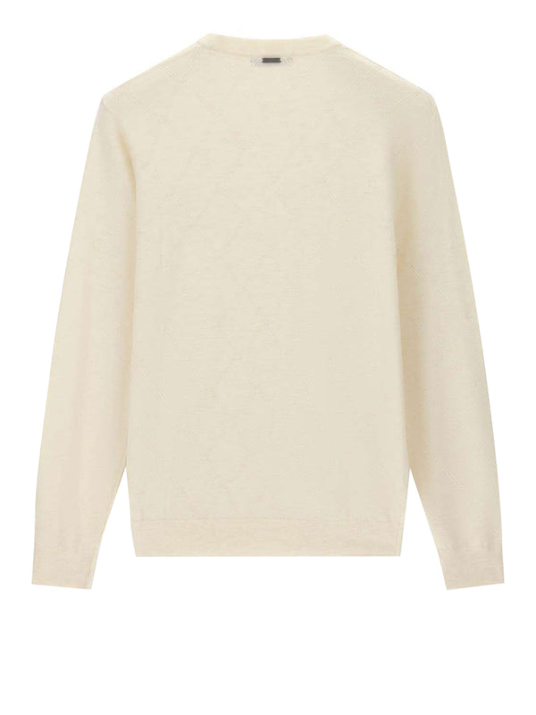 GUESS 2 USCITA Felpa Guess Nial Cn Ls Diamond Stitch - Bianco