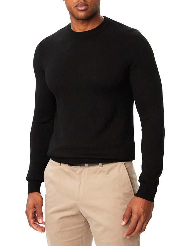 GUESS 2 USCITA Felpa Girocollo Guess Nial Cn Ls Diamond Stitch Swtr - Nero