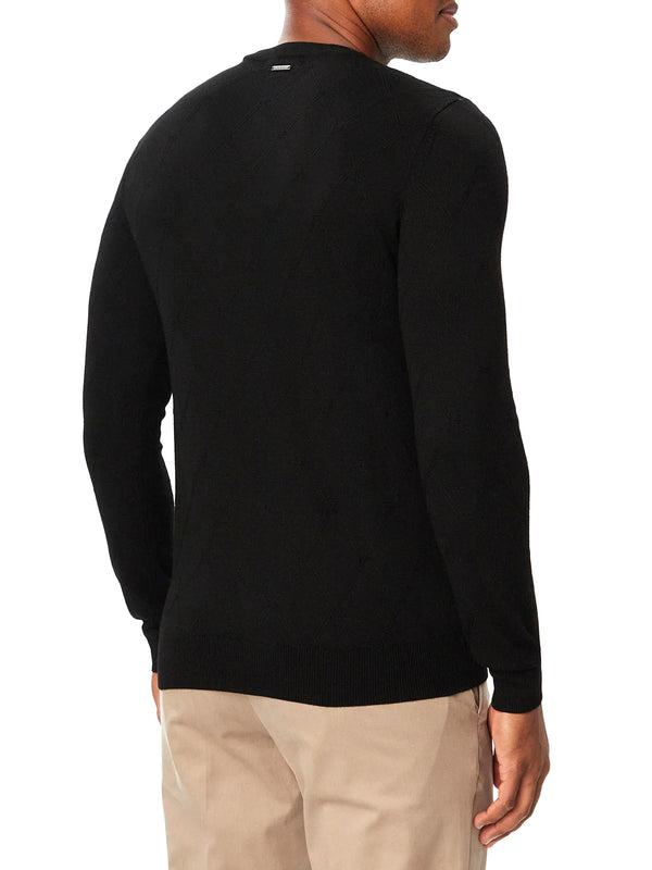 GUESS 2 USCITA Felpa Girocollo Guess Nial Cn Ls Diamond Stitch Swtr - Nero