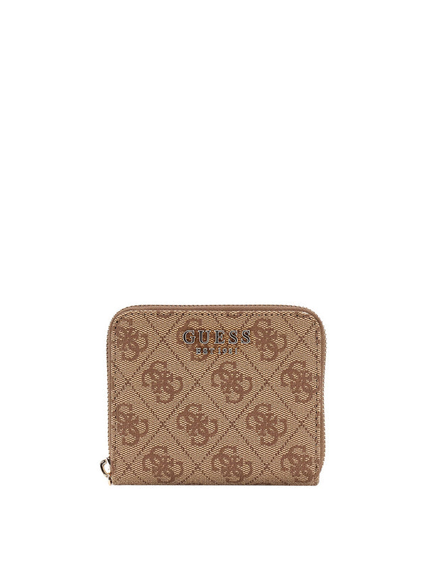 GUESS 2 USCITA Portafoglio Mini Guess Con Logo Laurel 4G - Beige