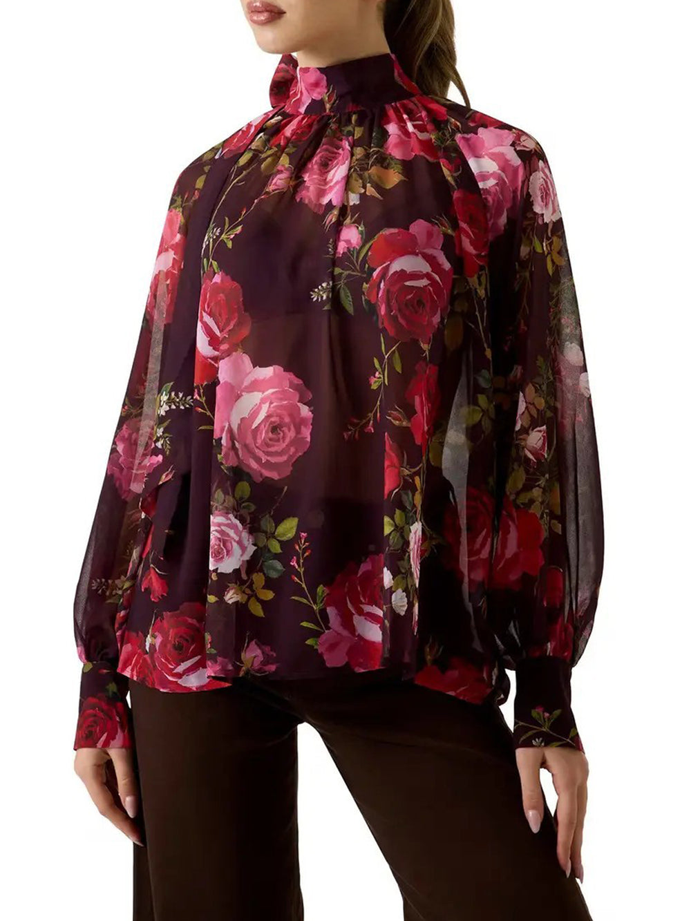 Guess Blusa Ls Audrine Bow Guess - Tapestry Pink Bouque