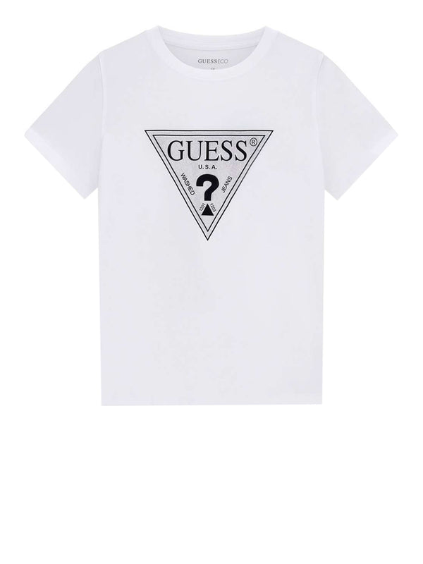 GUESS 2 USCITA Guess T-Shirt Ss Cn Crystals Triangle Tee - Bianco