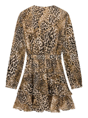 GUESS 2 USCITA Abito Guess Clarisse Belted Flare - Leopard