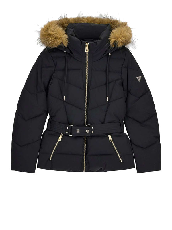 GUESS 2 USCITA Guess Giubbotto New Fatema Short Belted Puffer Nero