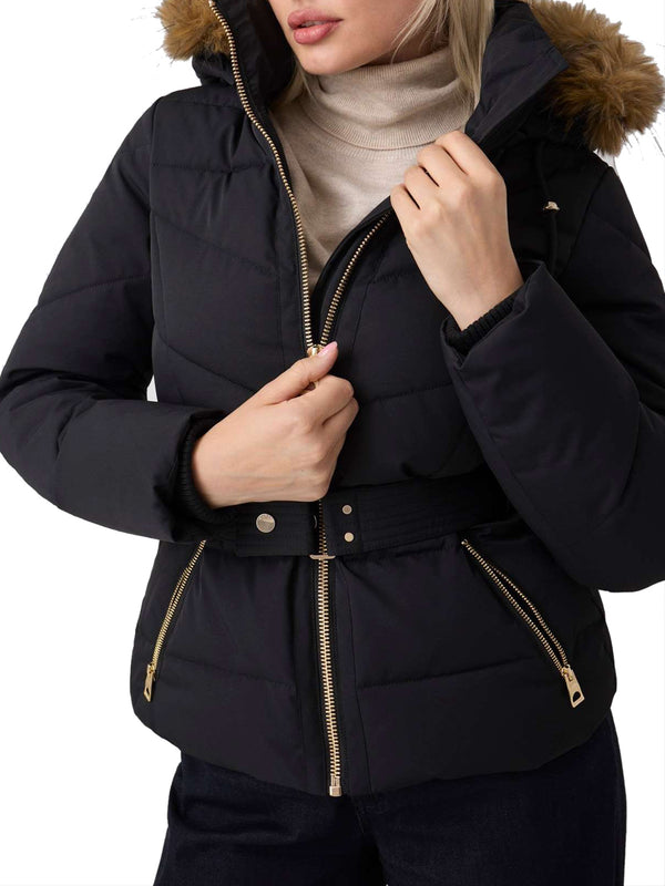 GUESS 2 USCITA Guess Giubbotto New Fatema Short Belted Puffer Nero
