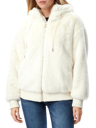 GUESS 2 USCITA Giacca New Lucrezia Faux Fur Logo Jac Guess - Bianco Crema