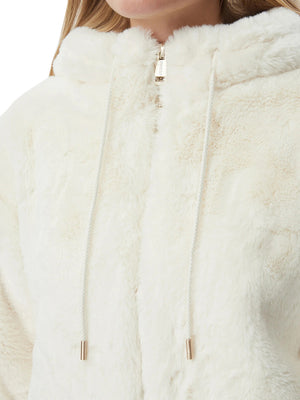 GUESS 2 USCITA Giacca New Lucrezia Faux Fur Logo Jac Guess - Bianco Crema