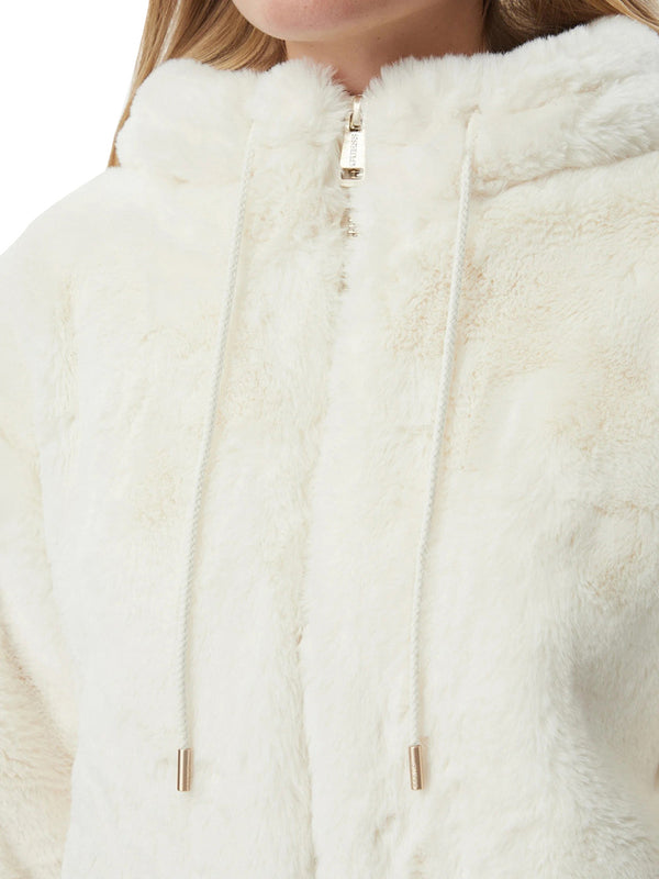GUESS 2 USCITA Giacca New Lucrezia Faux Fur Logo Jac Guess - Bianco Crema