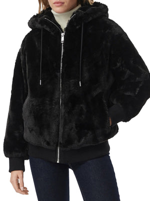 GUESS 2 USCITA Giacca New Lucrezia Faux Fur Logo Jac Guess - Nero