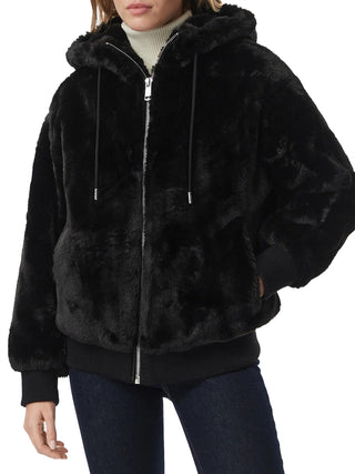 GUESS 2 USCITA Giacca New Lucrezia Faux Fur Logo Jac Guess - Nero