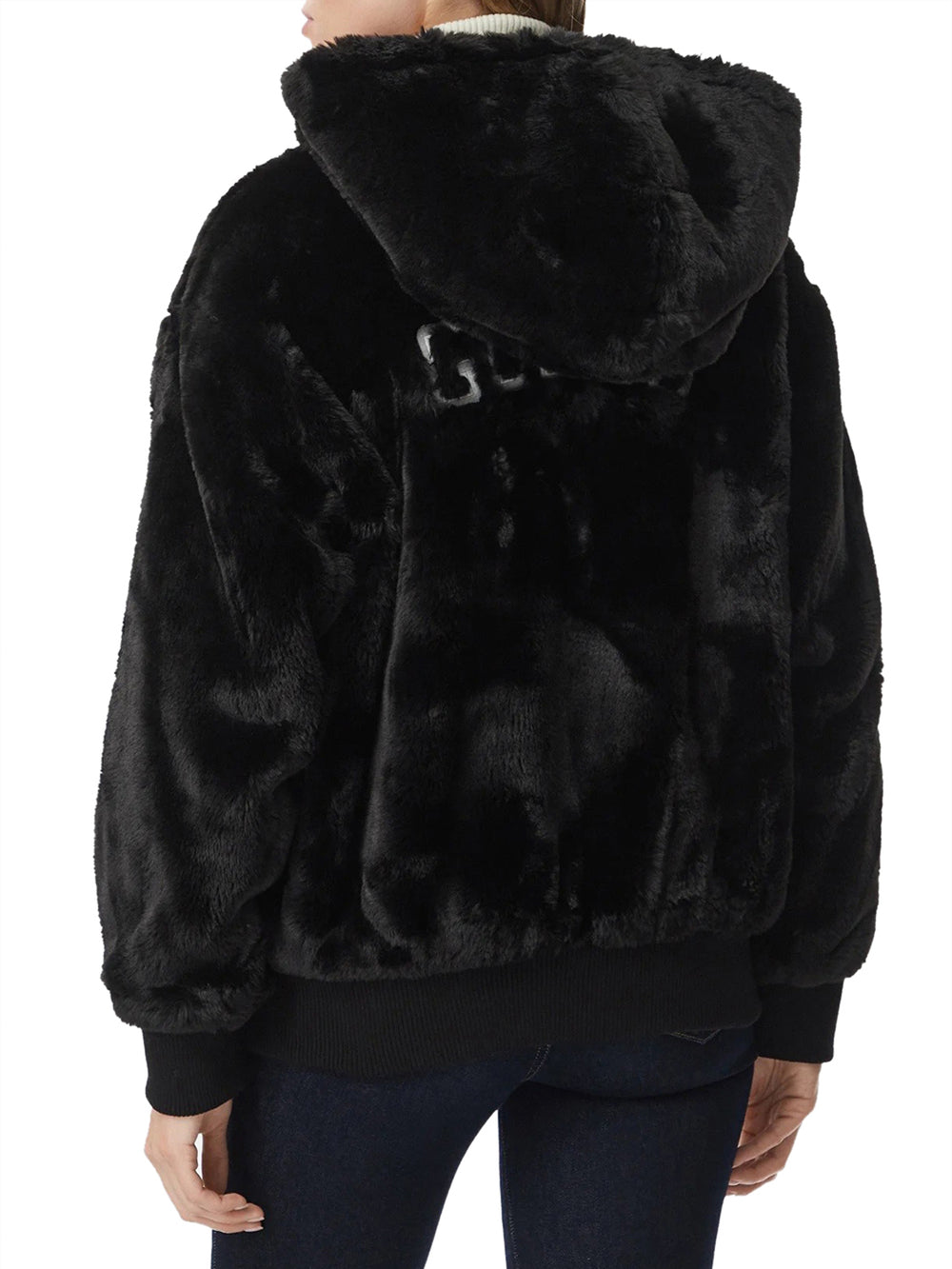 GUESS 2 USCITA Giacca New Lucrezia Faux Fur Logo Jac Guess - Nero