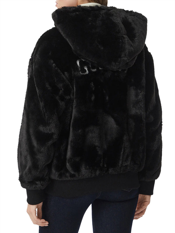 GUESS 2 USCITA Giacca New Lucrezia Faux Fur Logo Jac Guess - Nero