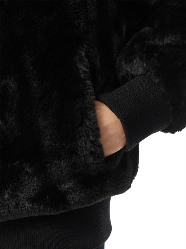 GUESS 2 USCITA Giacca New Lucrezia Faux Fur Logo Jac Guess - Nero