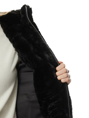 GUESS 2 USCITA Giacca New Lucrezia Faux Fur Logo Jac Guess - Nero