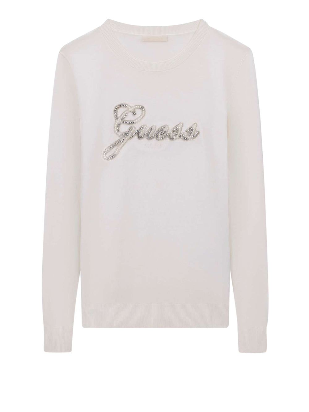 GUESS 2 USCITA T-Shirt Guess Ls Cn Georgia Logo Swtr - Bianco