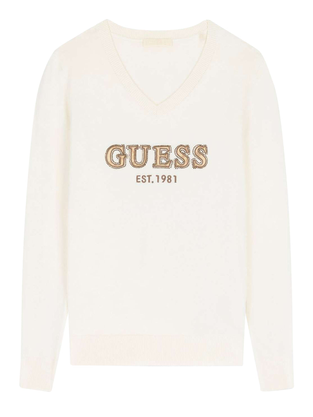 GUESS 2 USCITA Felpa Guess Ls Vn Hannah Logo Swtr - Bianco
