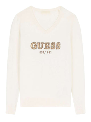 GUESS 2 USCITA Felpa Guess Ls Vn Hannah Logo Swtr - Bianco