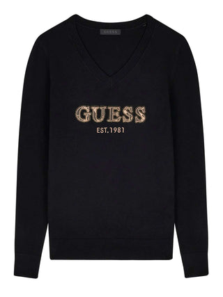 GUESS 2 USCITA Felpa Guess Ls Vn Hannah Logo Swtr - Nero