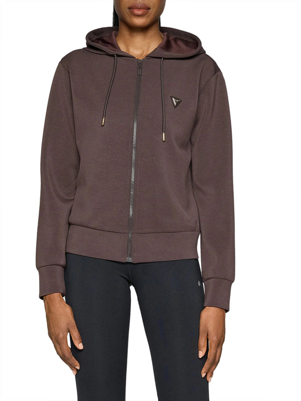 GUESS ATHLEISURE 1 USCITA Felpa Zip Guess Olympe - Coffee