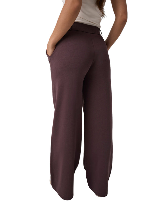 GUESS ATHLEISURE 1 USCITA Pantalone Guess Dione Wide Leg Cherry Brown